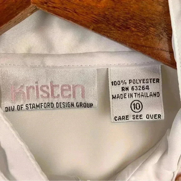 VTG Women's Sz.10 Sheer Puff-Sleeve Blouse White Pleated-Front Victorian - Picture 3 of 6